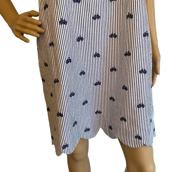 CYNTHIA ROWLEY  | BICYCLE & STRIPES SLEEVELESS SHIFT DRESS  SZ 8 - Picture 8 of 16